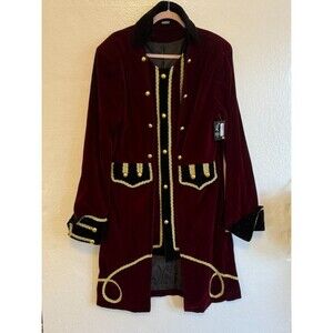 Spirit Colonial Men's XL Burgundy Velvet Historical Captain Halloween Costume